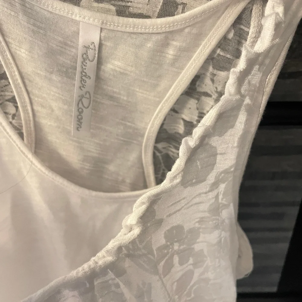 Powder Room Racer Back Floral Pattern Top - Picture 4 of 11